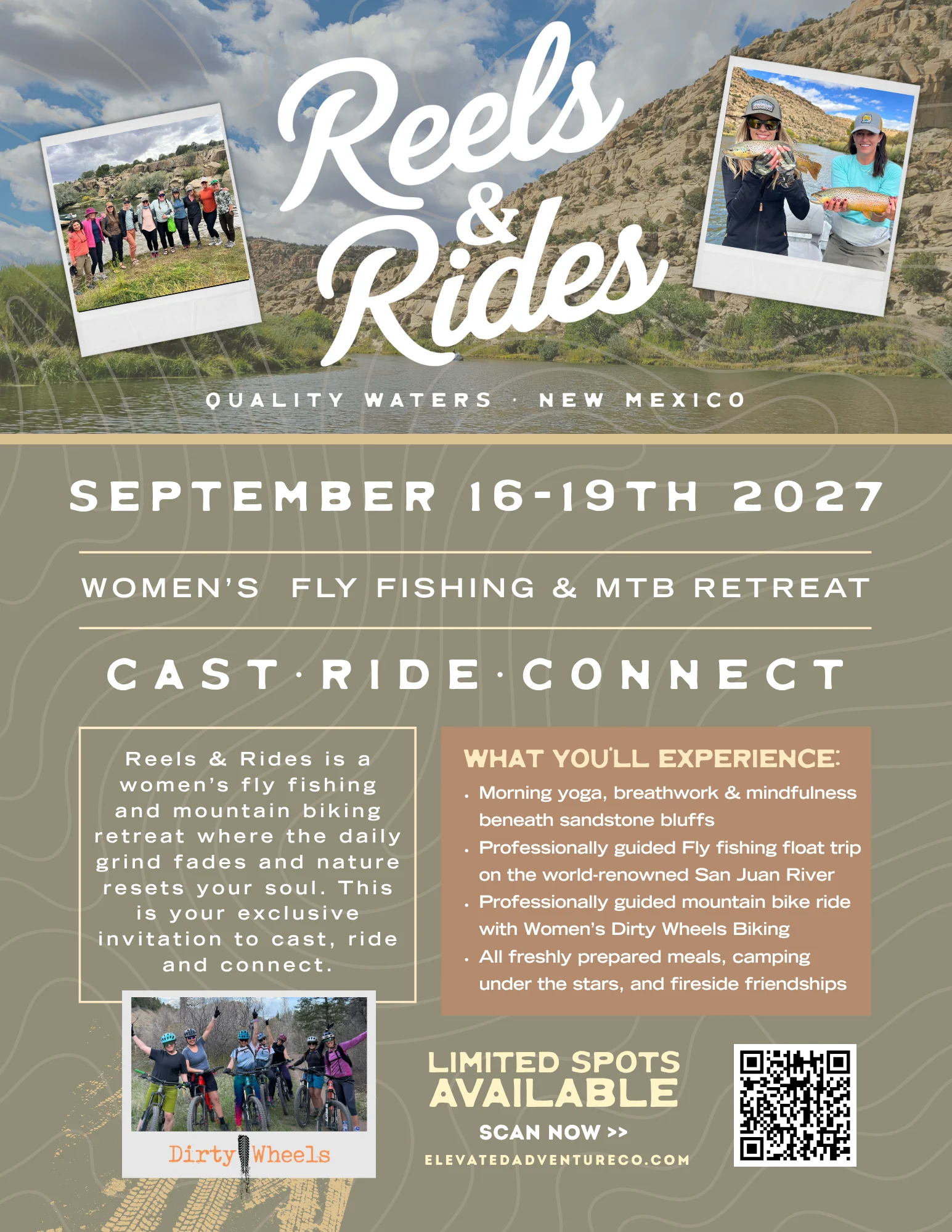 REELS & RIDES | A WOMEN’S CAMPING, FLY FISHING AND MOUNTAIN BIKING RETREAT | SAN JUAN RIVER QUALITY WATERS | elevatedadventureco.com